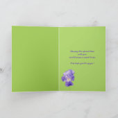 紫のアイリス・グリーンが私の花嫁の付き添いのカードになる 招待状 (内部)