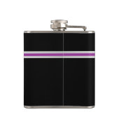 紫のアクセントストライプとモノグラム フラスク (裏面)