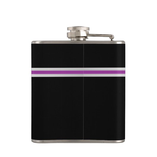 紫のアクセントストライプとモノグラム フラスク (裏面)