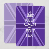 紫のアクセン保トの穏やかさとテキストのユニオンジャック (正面/裏面)