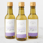 紫のアザミと花のワックスの融解製品ラベル ワインラベル (ボトル)