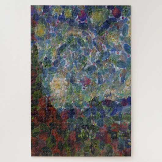 紫のアザミのリアルな芸術 ジグソーパズル (縦)