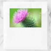 紫のアザミの花シール 長方形シール (バッグ)