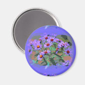 紫のアスター磁石 マグネット (正面/裏面)