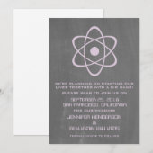 紫のアトミック・チャルクボードセーブザ・デート招待状 セーブザデート (正面/裏面)