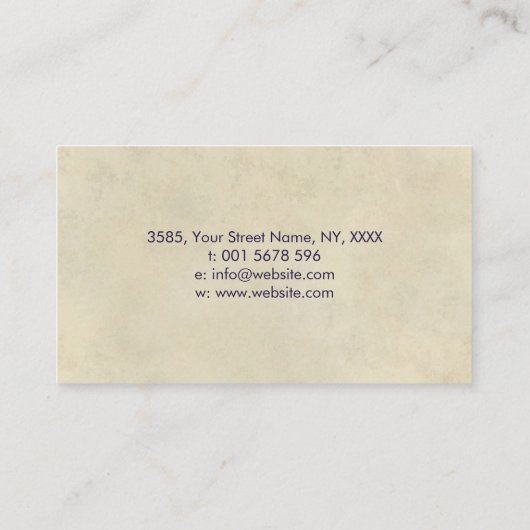 紫のアメジストと金ゴールドフレームロータス 名刺 (裏面)