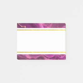 紫のアメジストと金ゴールド抽象芸術アガテポストイットNo ポストイット
