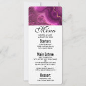 紫のアメジストと金ゴールド抽象芸術収集メニュー 招待状 (正面)
