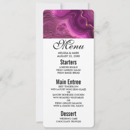 紫のアメジストと金ゴールド抽象芸術収集メニュー 招待状