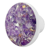 紫のアメジストクリスタルジェムストーンの外観 セラミックノブ (右)