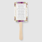 紫のアメジスト四角形金ゴールドグリッターフレーム ハンドファン (裏面)