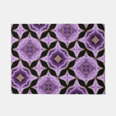 紫のアメジスト金ゴールドと黒の抽象芸術 ドアマット (正面)