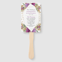 紫のアメジスト金ゴールドグリッター幾何学模様 ハンドファン