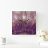 紫のアメジスト スクエア壁時計 (ホーム)