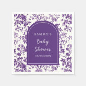紫のアンティークチノイスリーベビーシャワー スタンダードカクテルナプキン (正面)