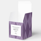 紫のアーガイル結婚式の引き出物 フェイバーボックス (オープン)