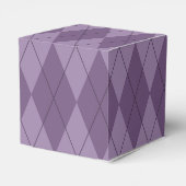 紫のアーガイル結婚式の引き出物 フェイバーボックス (裏面サイド)