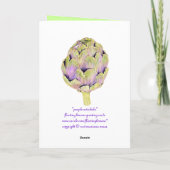 紫のアーティチョークカード カード (裏面)