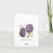 紫のアーティチョークスノートカード カード (裏面)