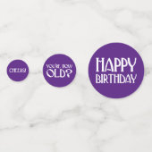 紫のアールデコ誕生日句 コンフェッティ (正面)