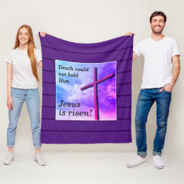 紫のイエスが復活祭に現れる フリースブランケット