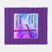 紫のイエスが復活祭に現れる フリースブランケット (正面(横))