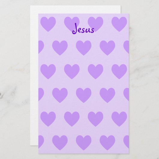 紫のイエス 便箋 (正面/裏面)