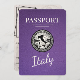 紫のイタリアのパスポート セーブザデート