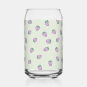 紫のイチゴ模様 ガラス缶 (裏面)