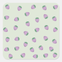 紫のイチゴ模様 スクエアシール