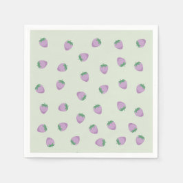 紫のイチゴ模様 スタンダードカクテルナプキン