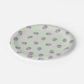 紫のイチゴ模様 ペーパープレート (アングル)