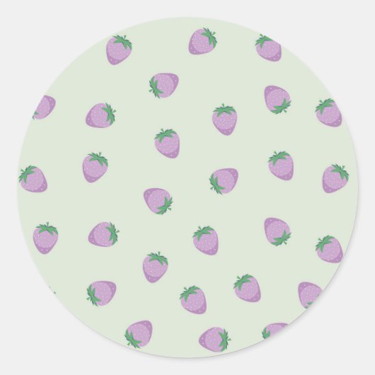 紫のイチゴ模様 ラウンドシール (正面)