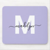 紫のイニシャル名モノグラム マウスパッド (正面)