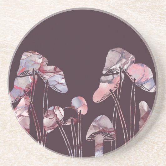 紫のインキキノコ コースター (正面)