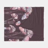 紫のインキキノコ フリースブランケット (正面(横))