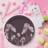 紫のインキキノコ ペーパープレート (パーティー)