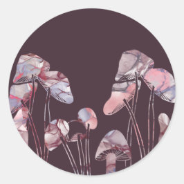 紫のインキキノコ ラウンドシール