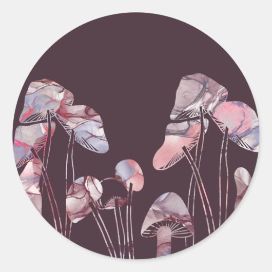 紫のインキキノコ ラウンドシール (正面)