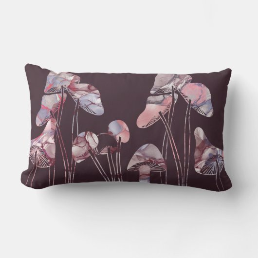 紫のインキキノコ ランバークッション (正面)