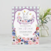 紫のイースターバニー春のイースターエッグハント 招待状 (スタンド正面)