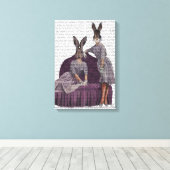 紫のウサギ キャンバスプリント (インサイチュ (ウッドフロア))
