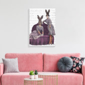 紫のウサギ キャンバスプリント (インサイチュ (リビング))