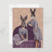 紫のウサギ ポストカード (正面/裏面)