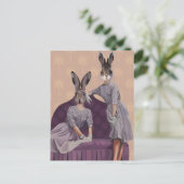 紫のウサギ ポストカード (スタンド正面)