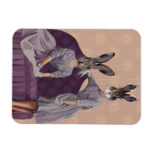 紫のウサギ マグネット (横)