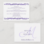 紫のウリ結婚ードの紫の詳細 エンクロージャーカード (正面/裏面)