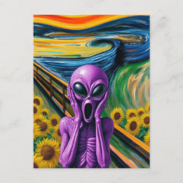 紫のエイリアン悲鳴 ポストカード