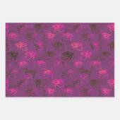 紫のエジプトの目のホルスの包装紙シート ラッピングペーパーシート (正面3)