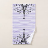 紫のエッフェルタオル花色のタオルセット バスタオルセット (ハンドタオル)